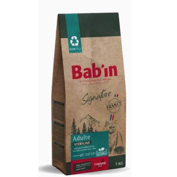 غذای خشک گربه بالغ عقیم طعم اردک 1.5 کیلوگرمی Babin